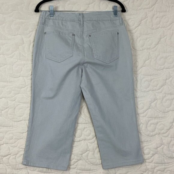 Gloria Vanderbilt Capris 2 LOT Teal Blue and Taupe Size 6 - Picture 5 of 12